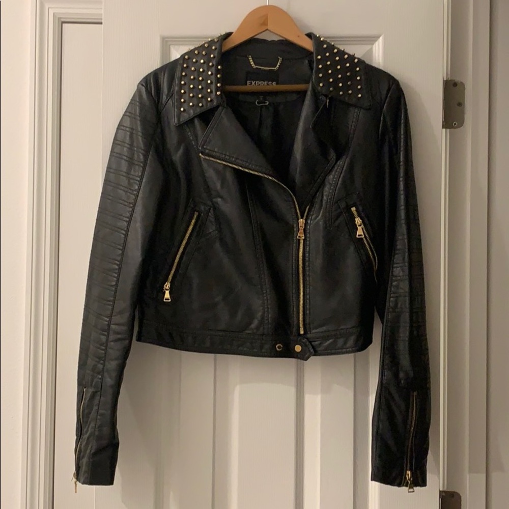 Black leather jacket
